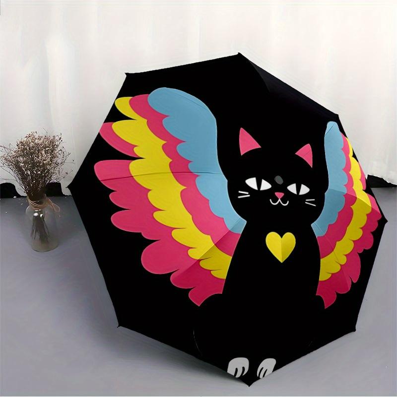 1pc Angel Cat Automatic Open/Close Umbrella, Portable Folding umbrella for Everyday Use yy250826091
