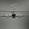 Gothic Obsidian Necklace With Geometric Pendant For Women Summer 2025 Fashion Accessory