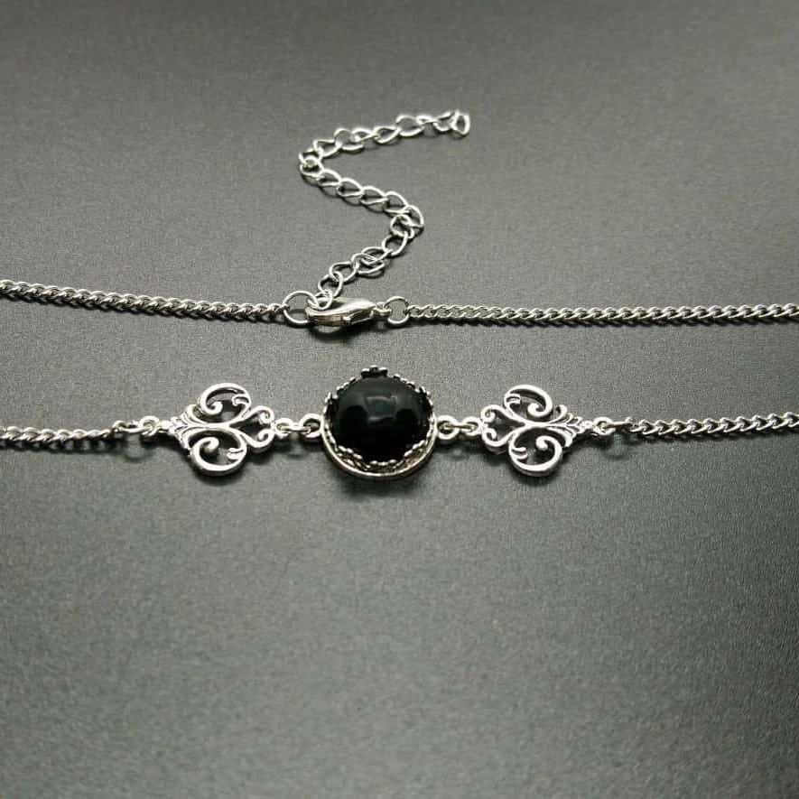 Gothic Obsidian Necklace With Geometric Pendant For Women Summer 2025 Fashion Accessory