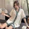 South East Asia bubble cotton pajamas girls summer short-sleeved shorts 1011 cartoon loungewear suit new