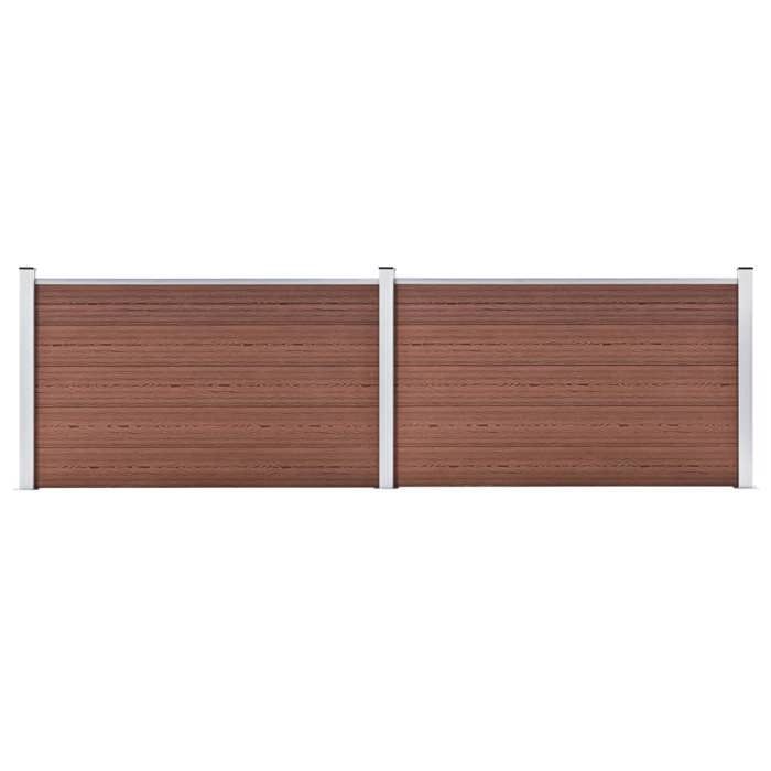 Clôture de jardin - VIDAXL - WPC - 353x106 cm - Marron - Résistante à la pourriture