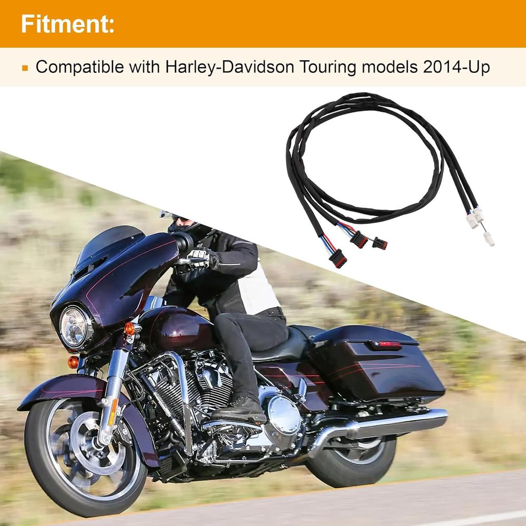 48 Inch Handlebar Switch Extension Wiring Harness Kit with CAN Bus NHCX-CB14 for Harley-Davidson Touring Electra Glide, Road Glide, Road King, Street