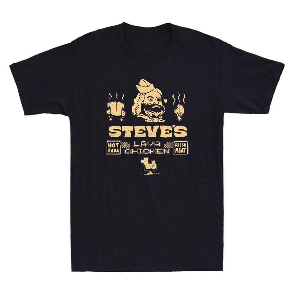Steve s Lava Chicken Restaurant Funny Graphic Vintage Men s Short Sleeve T-Shirt S