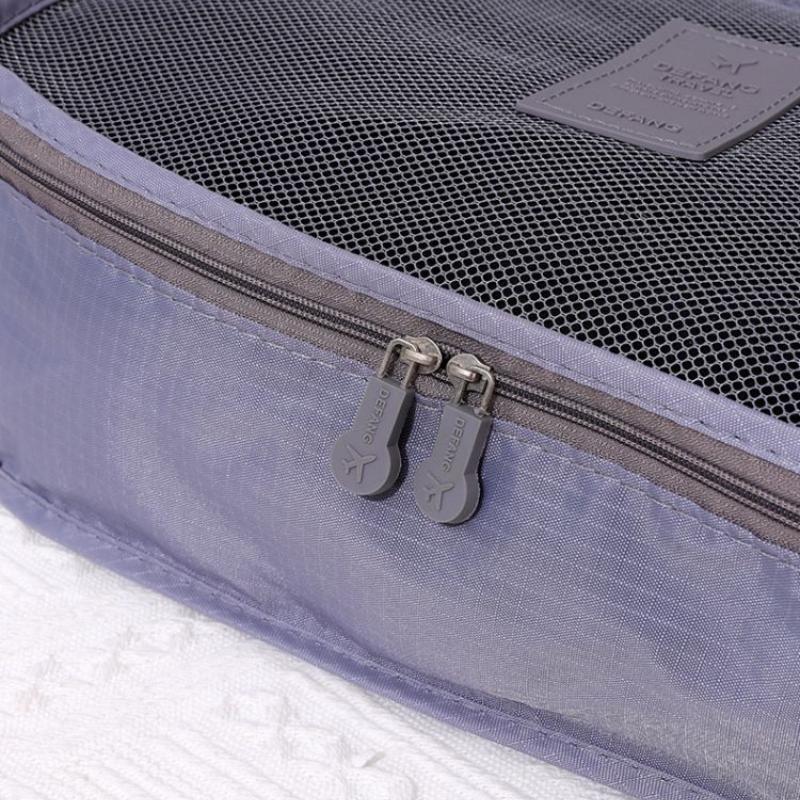 6 Pcs/Set Pink/Blue/Grey Travel Storage Bag Large Capacity Waterproof Luggage Clothing Underwear Storage Bag Bag With Zipper