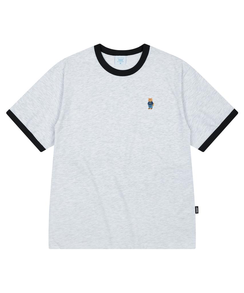 1989STANDARD [Yeonstelx1989] Denim Cat Cool Cotton Ringer Short Sleeve (Srsstd-0218)