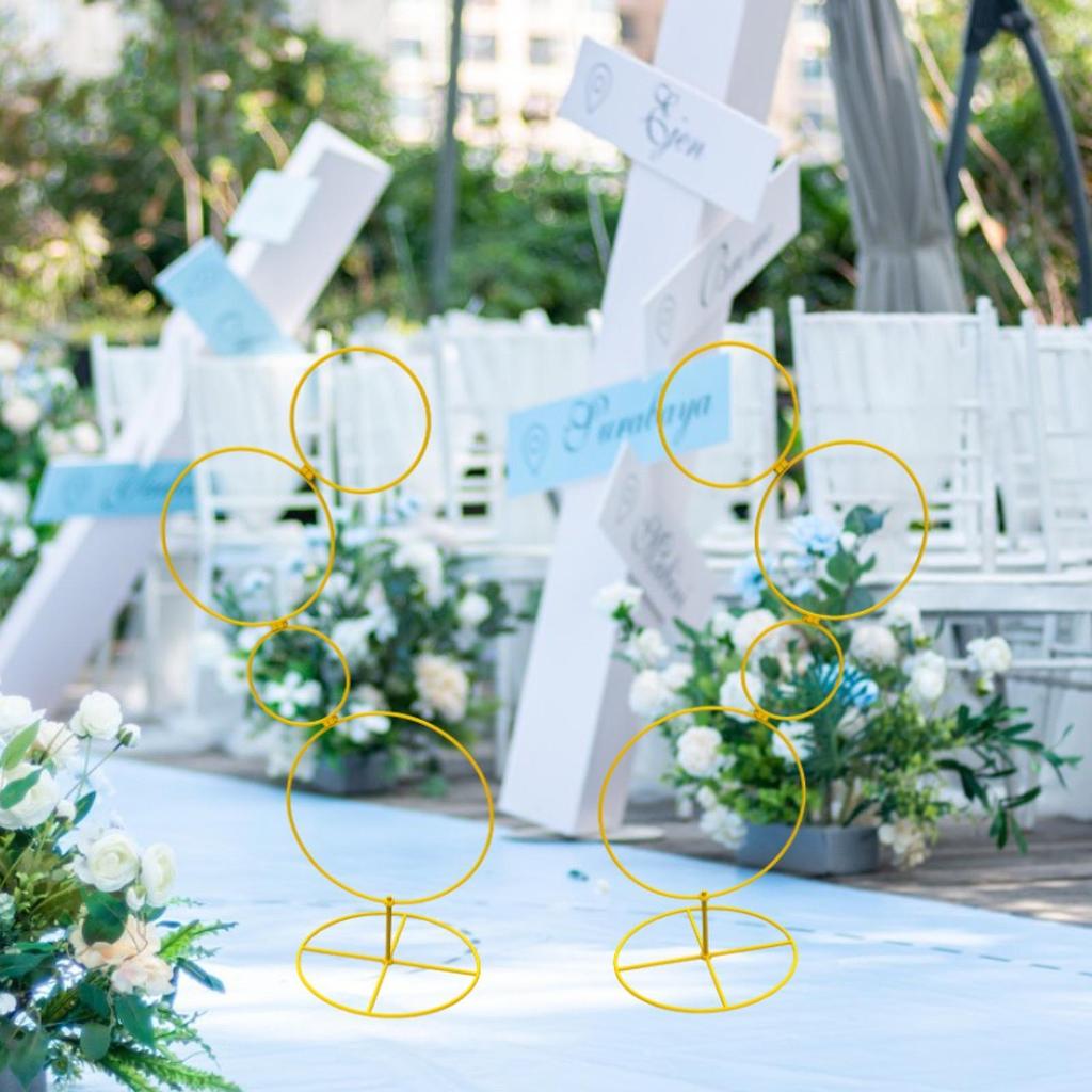 2 Pieces Wedding Flower Stand Decorative Metal Round Backdrop Rack for Baby Shower Event Ceremony Events Reception Shopping Mall