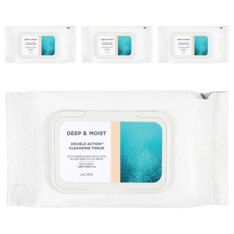Lacvert Deep & Moist Double Action Cleansing Tissues, 80 sheets, 4 pcs