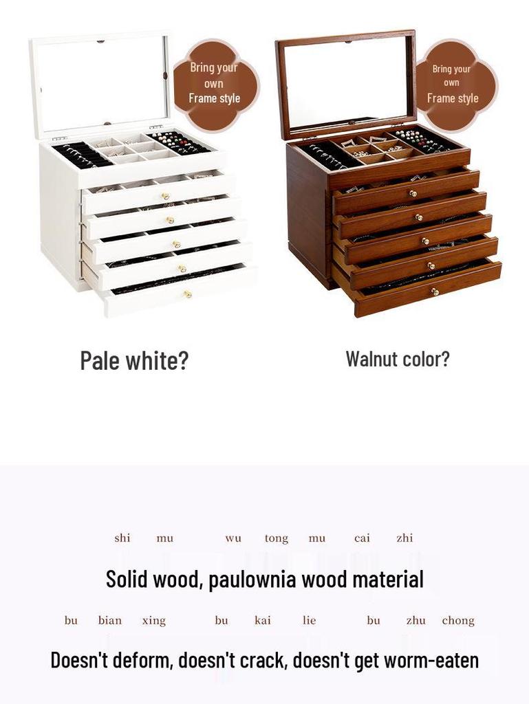 Minimalistische europäische Schmuckschatulle aus Holz für Halsketten und Ringe - Perfekt für Hochzeiten oder Geburtstage