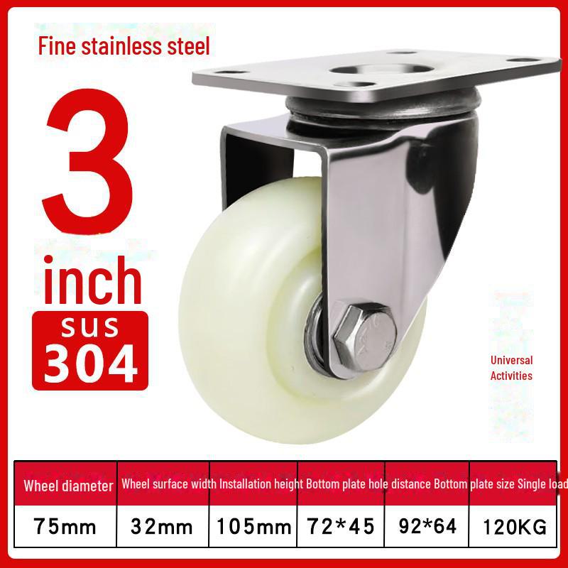 Robustes, wasserdichtes Nylon-Lenkrad aus Edelstahl 304 mit Bremse (4", 5", 6", 8").