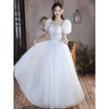 White Evening Dress Women's 1011 New Summer Banquet Temperament Tutu Skirt Birthday Host Dignified Atmosphere Dress