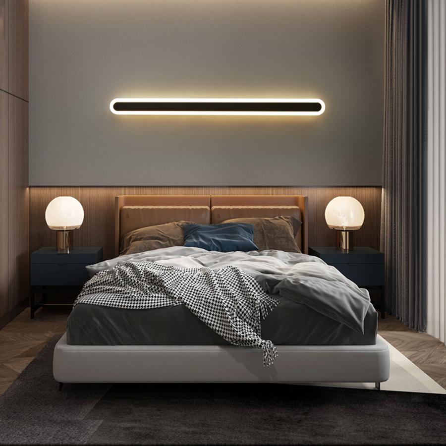 LED white/black minimalist long wall lamp TV background wall/living room/guest room/room/decorative warm light 96V-265V