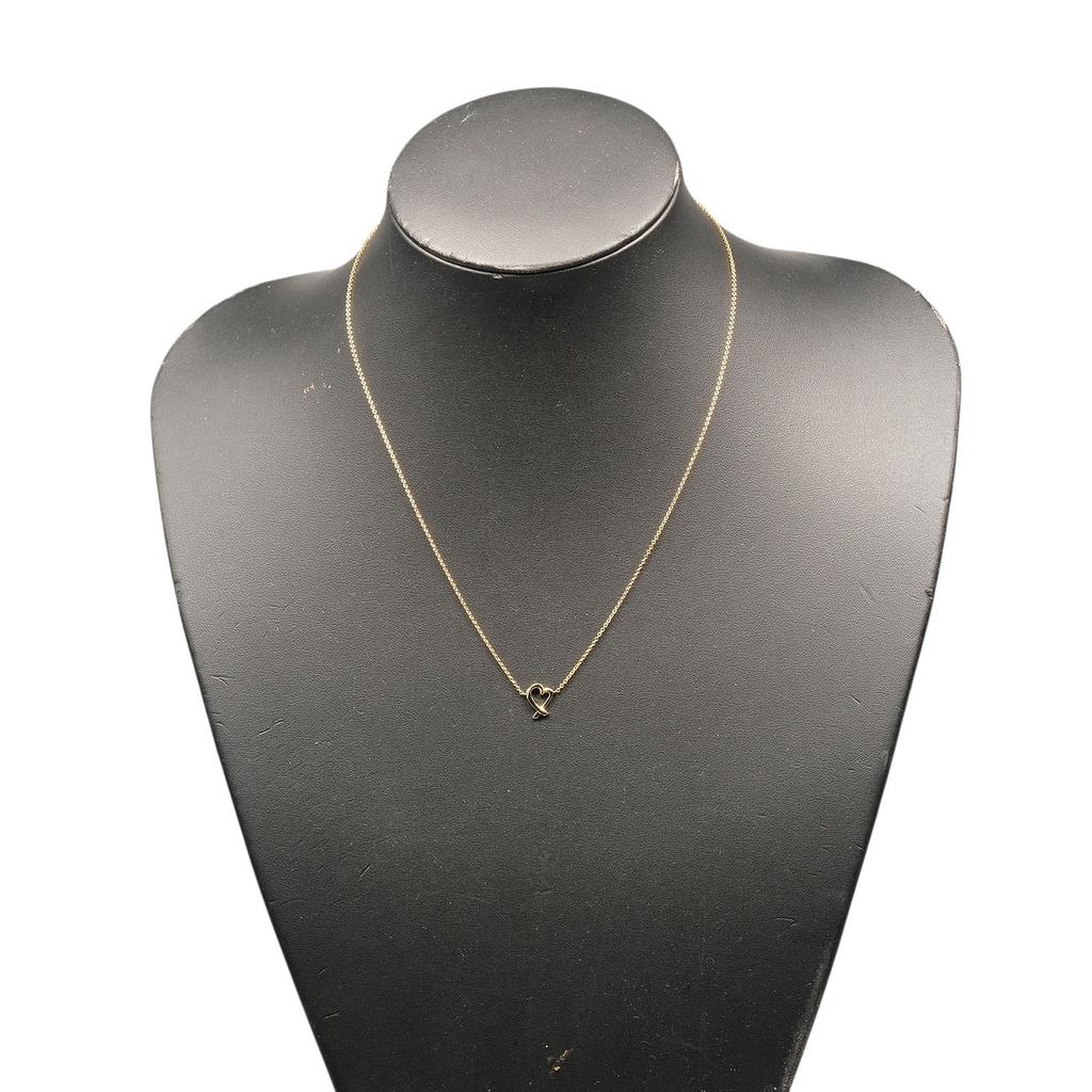 TIFFANY&Co. Loving heart Necklace K18 yellow gold 2.3g Women Used