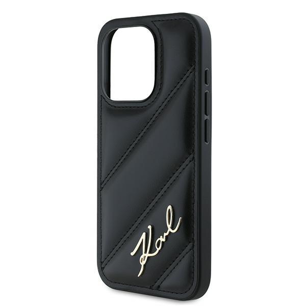 Karl Lagerfeld Klhcp15Xpqdsmgk Iphone 15 Pro Max 6.7 Czarny/Black Hardcase Diagonal Quilted Script