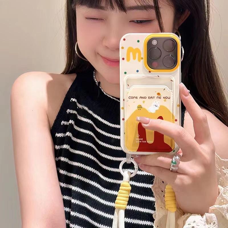 

Сумка для карт McDonald s Подходит для чехла для мобильного телефона Apple 16promax Защитный чехол для iPhone15 Шнурок Водонепроницаемый Apple 13