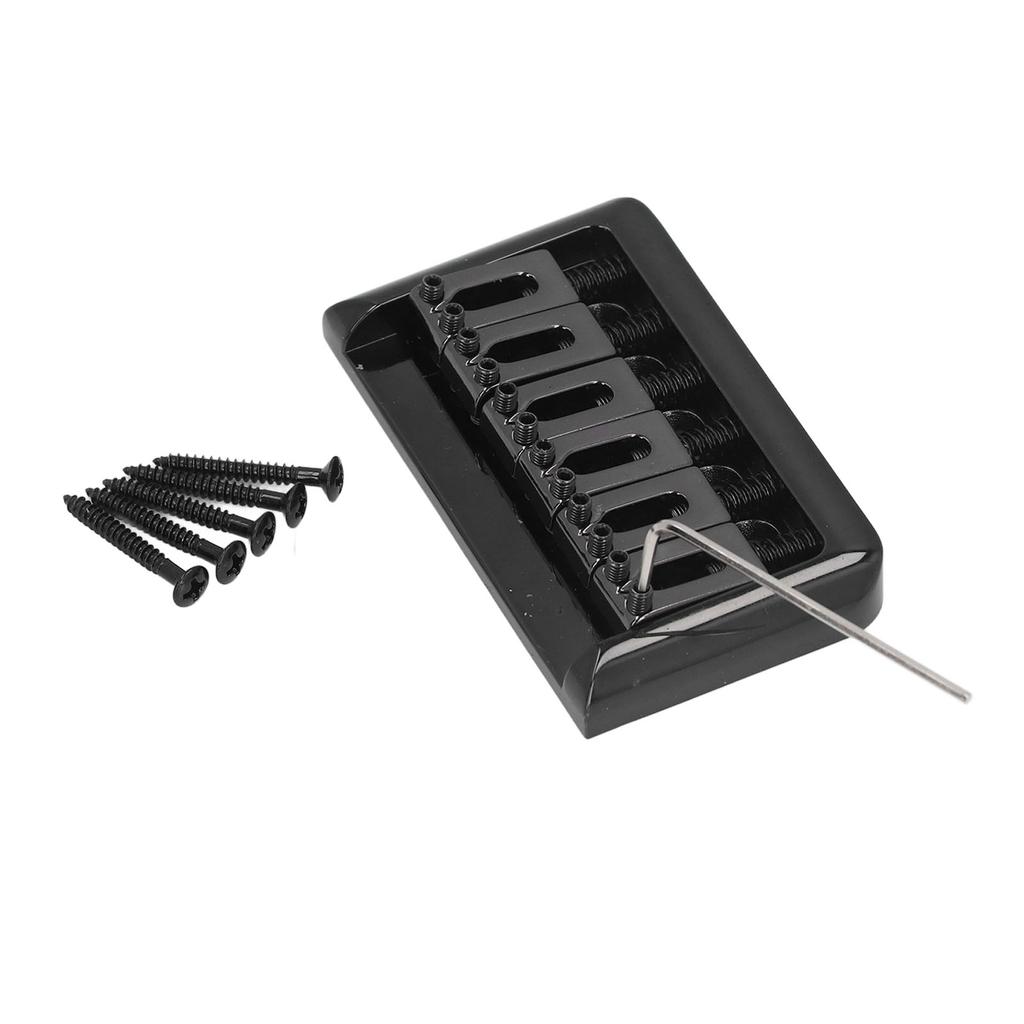 Electric Guitar Saddle Bridge Black Sturdy Durable Guitar Fixed Hardtail Saddle Bridge for Stratocas