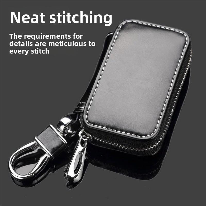 Leather Car Key Case Protection Auto Key Bag Key Chain Cover For Hilux Prius Auris Corolla Camry Auto Accessories