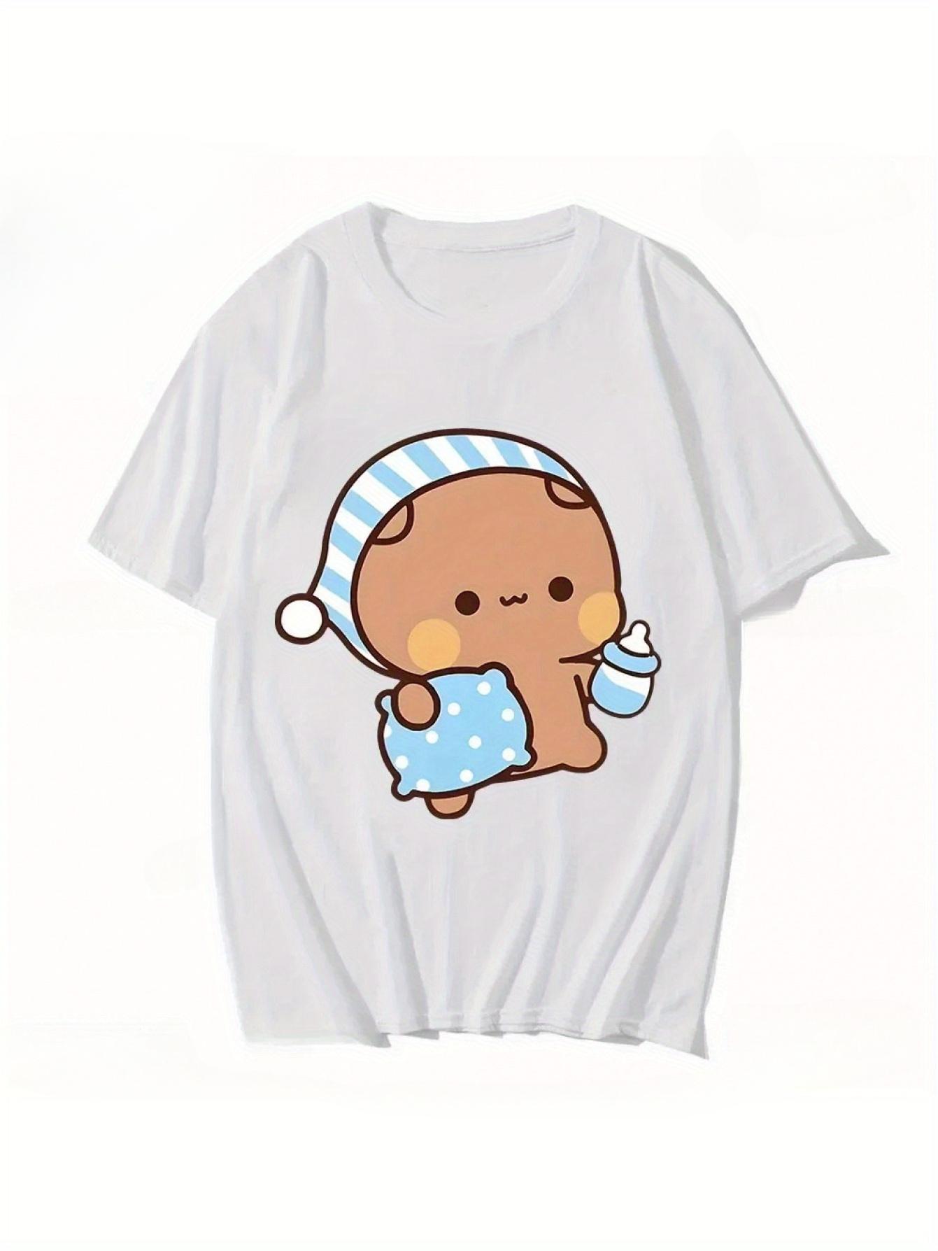 Couple s Matching BuBu Panda & DuDu Bear T-Shirt - Soft Retro Unisex Tee Suitable for Men & Women L
