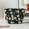 Breathable Canvas Toiletry Organizer With Flower Embroidery For Women And Men