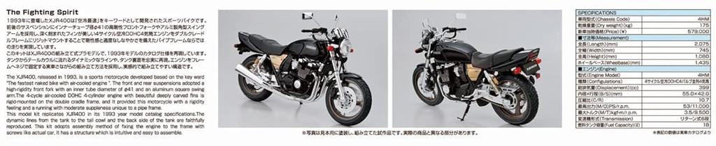 Aoshima Bunka Kyozaisha The Bike Series Yamaha 4HM XJR400 1993 Kunststoffmodell 1/12 Nr. 11