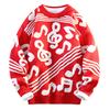 Hot Selling Fashion Music Towel Embroidered Jacquard Loose Sweater Comfortable Couple Knitwear