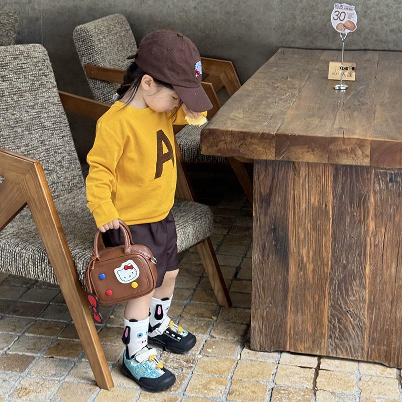 Cartoon Kitten Crossbody Bag for Kids - Mini Bow Shoulder Bag for Girls