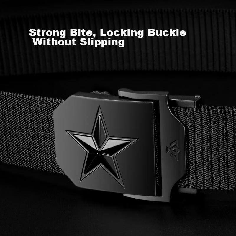 Tactical Bird Men's Nylon Belt, Casual Workwear, Automatic Buckle Canvas Belt, Woven Trouser Belt, 115cm