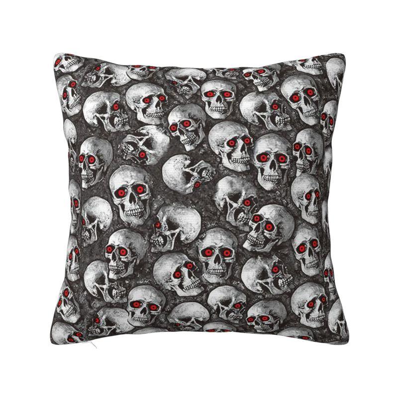 Custom Horror Skeleton Gothic Death Skull Cushion Covers 45x45cm Throw Pillow Case for Car Pillowcase Living Room Decoration