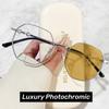 Women Metal Frame Photochromic Myopia Glasses Anti-blue Light Color Changing Sunglasses Unisex Short-sighted Diopter Eyeglasses