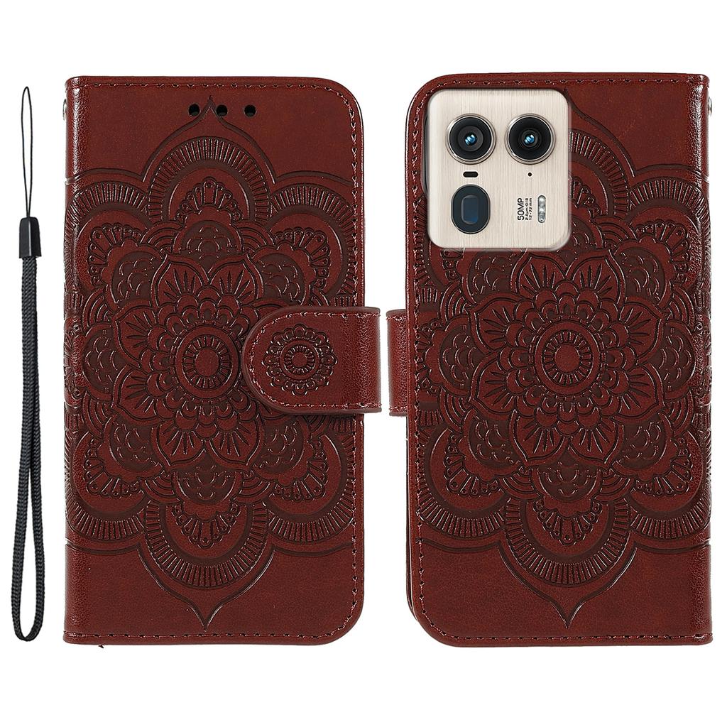 For Motorola Edge 50 Ultra 5G/Moto X50 Ultra 5G Case PU Leather Mandala Imprinted Design Wallet Phone Cover
