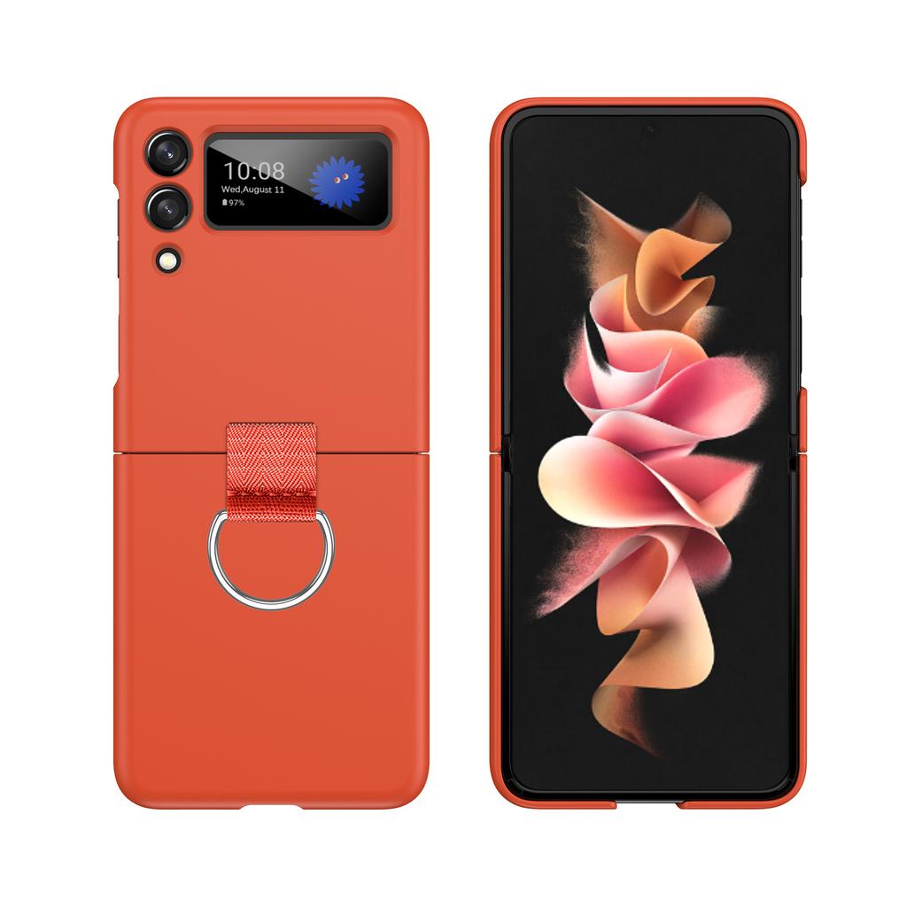 Applicable to Samsung zFlip7 ultra-thin mobile phone case folding screen matte ribbon pull rope ring Z flip4 protective case