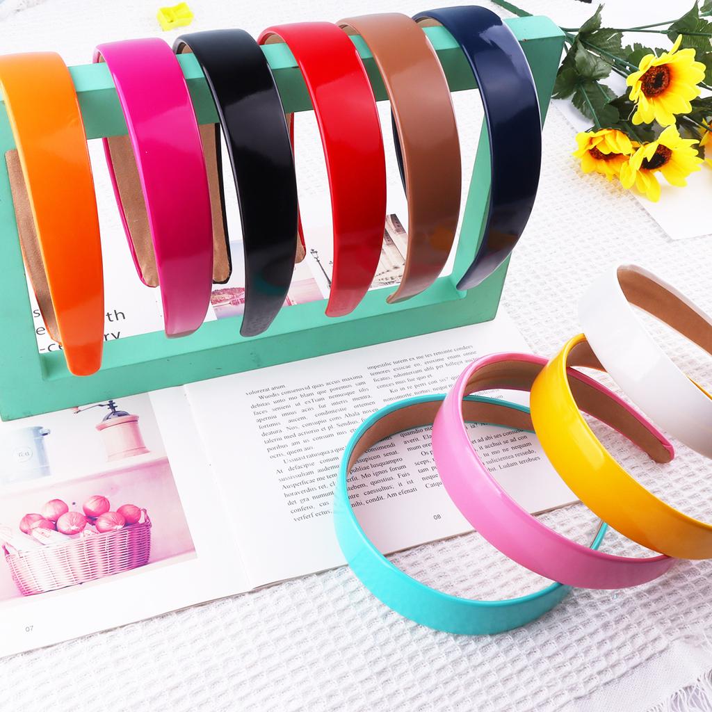 Women's PU Leather Headband 3cm Wide Non-Slip Fashion Hair Accessories for Kids and Girls Children Party Headwear Hairbands