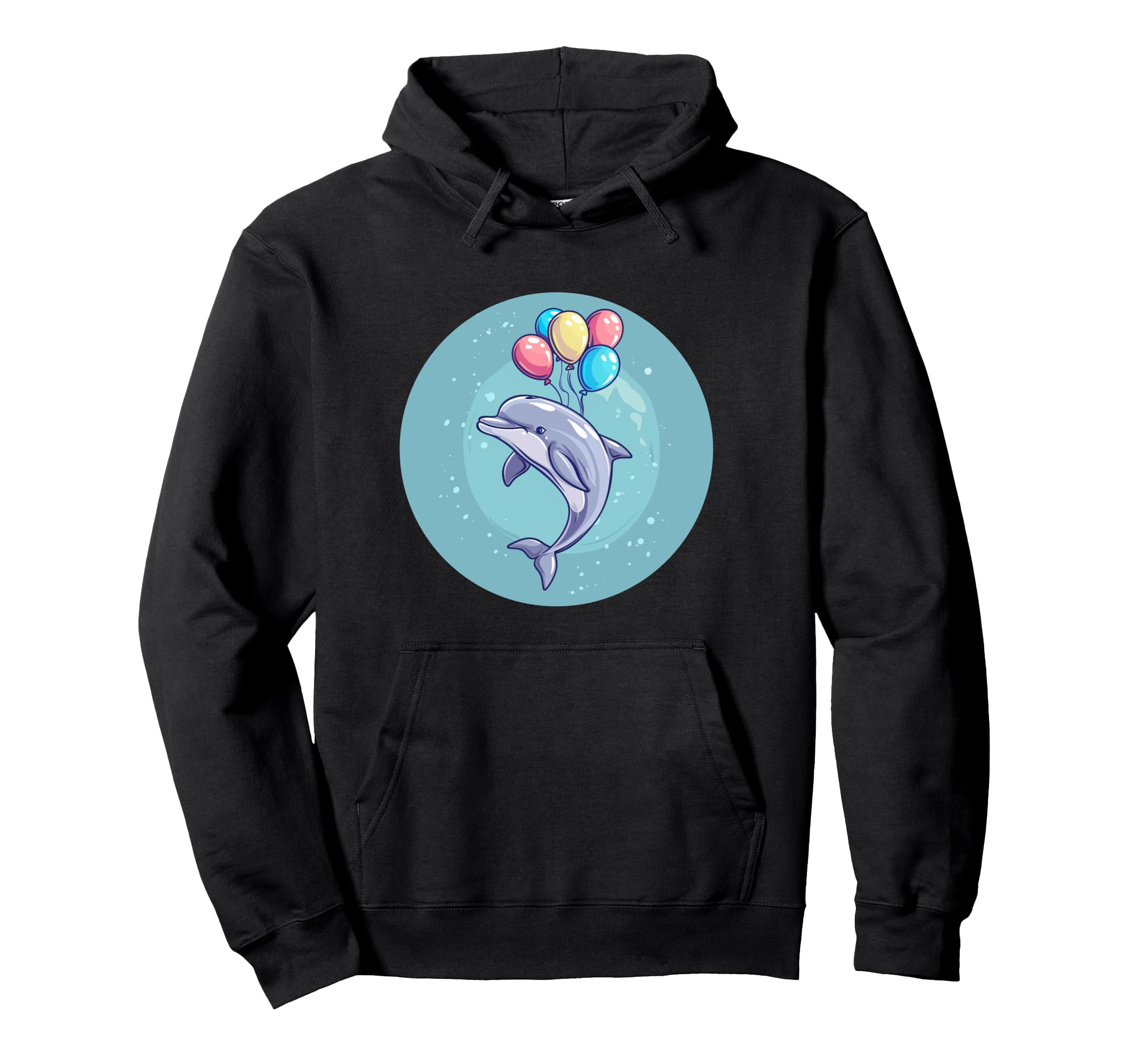 

Funny dolphin costume with colorful Hoodie balloons. чорний
