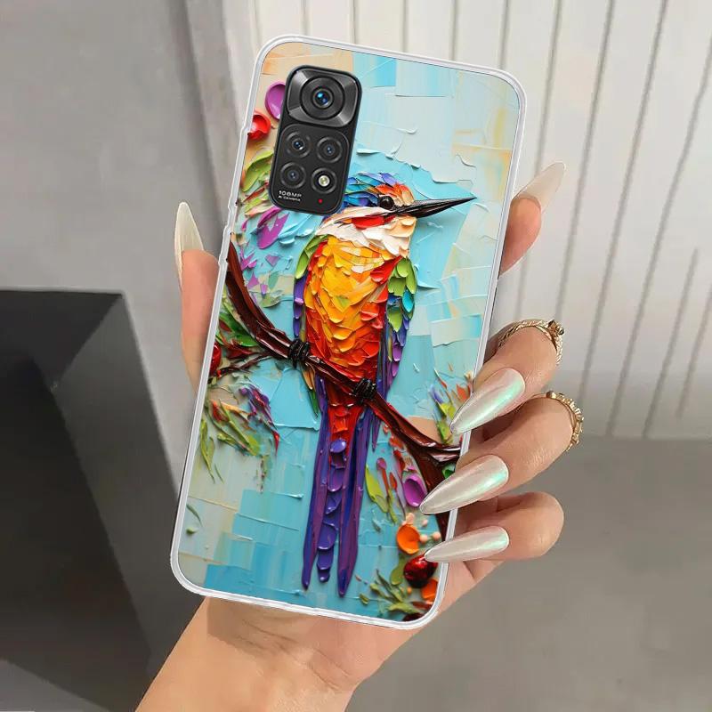 Animal Oil Painting Bird Phone Case for Xiaomi Redmi Note 15 14 14S 13 12S 12 Pro 11S 11 Plus 11T 11E 10S Soft Funda Print Shell