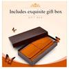 Pure leather three fold women's wallet, long buckle leather, cowhide, multi slot large capacity Korean version women's wallet, leather wallet