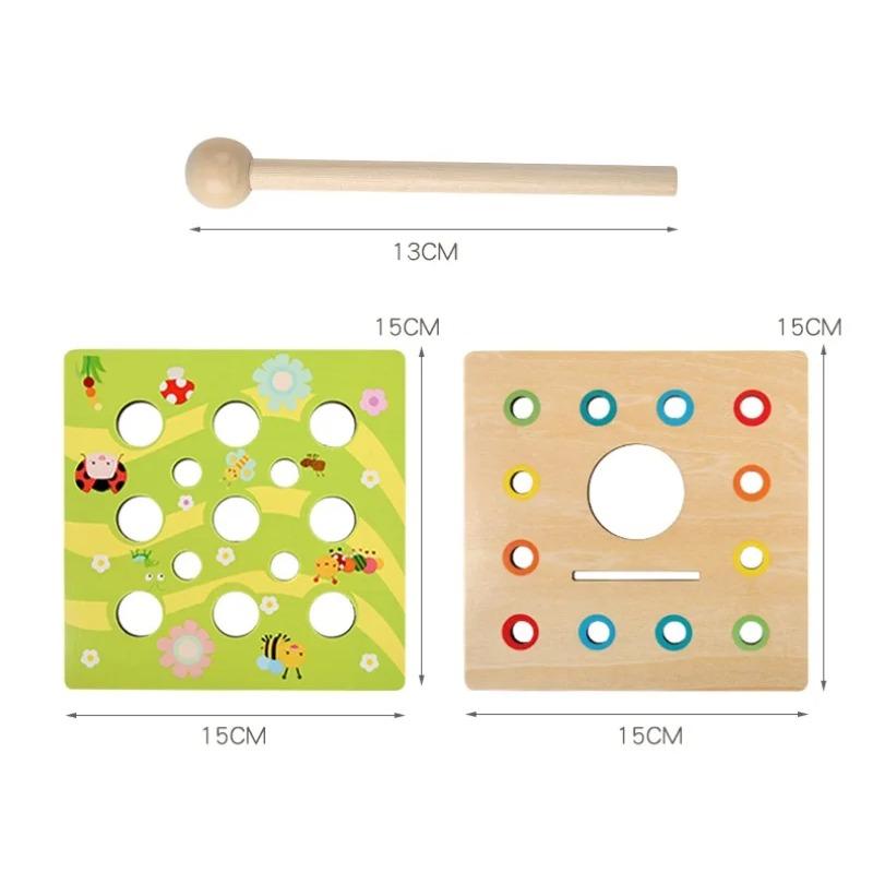 9 In 1 Montessori Permanence Box Carrots Toys Child Wooden Shape Sorting & Matching Educational Toys for Kid Over Age 1-Year-Old