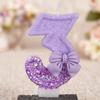 Purple Bow Digital Birthday Cake Candle 