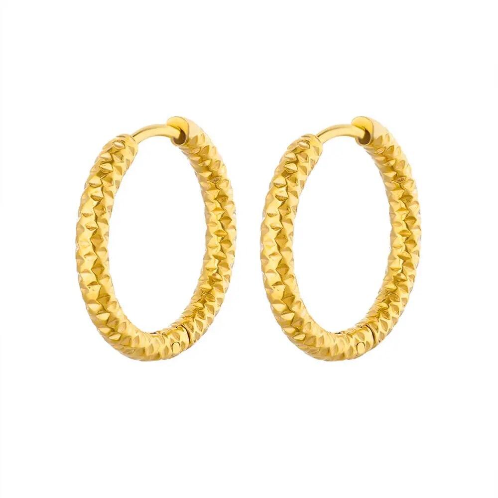 Cercei rotunzi vintage din oțel inoxidabil pentru femei Cercei geometrici 2024 Trending Statement Bijuterii pentru ureche Cadou de Crăciun BFF