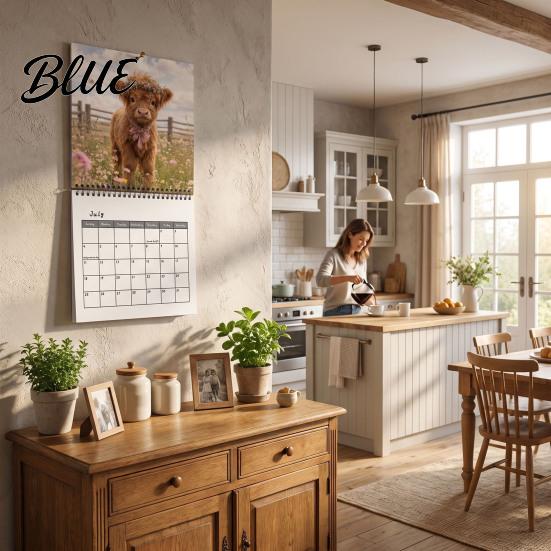Desk Calendar for Farmhouse Animal Cow Wall 2027 Highland Home Office Calendar Funny Rustic New