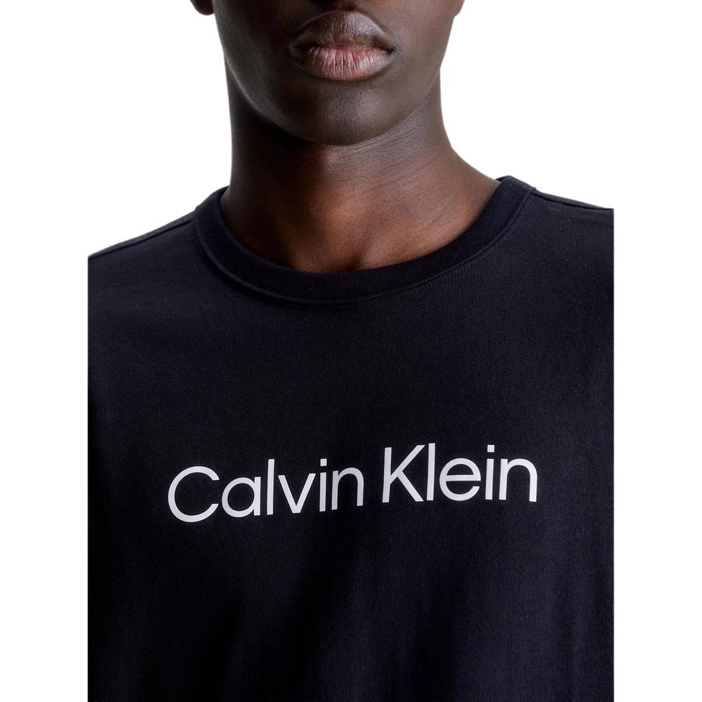 Calvin Klein SS23 Letter Print Crew Neck Short Sleeve T-Shirt Men Tops Black 00GMS3K104-BAE