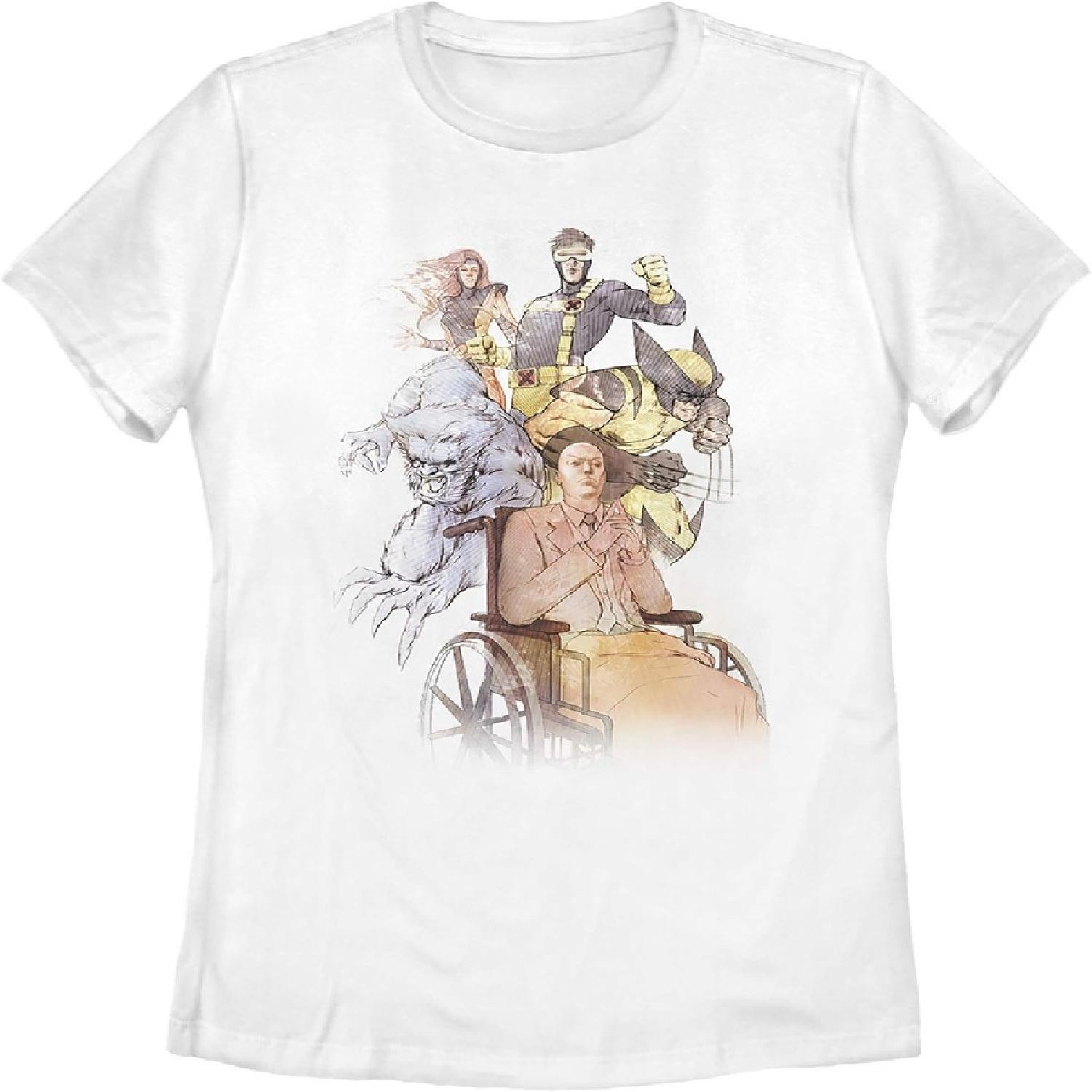 Женская футболка Marvel X-Men Командный эскиз XXXXXL белый