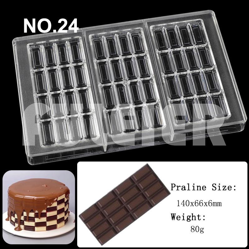 Polycarbonat Schokoladenformen Quadratisch Rund Süßigkeiten Süßwarenriegel Form Backen Kuchen BonBon Süßwarenwerkzeuge Backzubehör