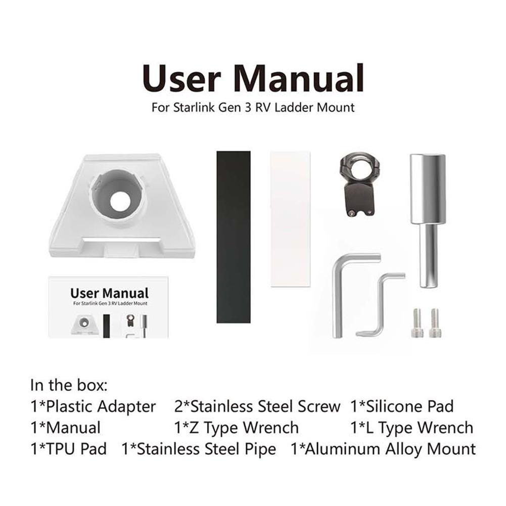 For StarLink Gen 3 RV Ladder Mount Roof Rack Bracket Chain Satellite Roof Adapter For StarLink Installation Kit Roof Accessories