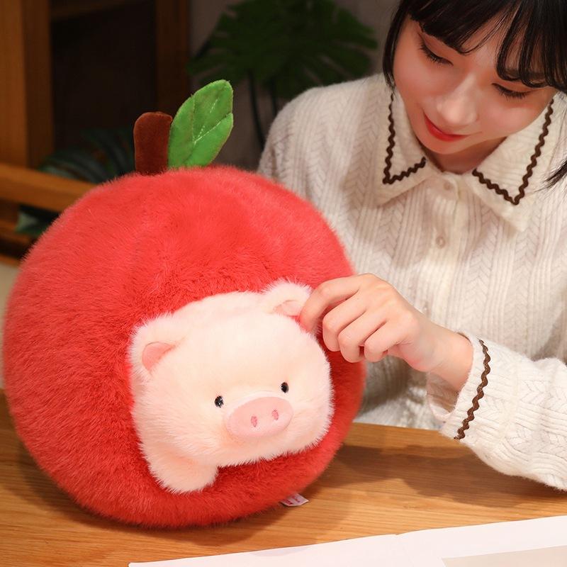 Creative Avocado Capybara Doll Plush Toy Apple Pig Doll Children's Soothing Rag Doll Birthday Gift