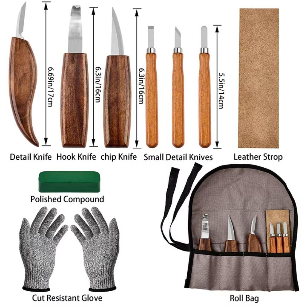 Sharp Wood Carving Knife Non-slip Craft Knife Comfortable To Hold Wood Carving Tools Set  Carpenter