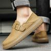 Italienische Herren Freizeitschuhe aus echtem Leder Retro Büro Dicke Sohle Slipper Monk Schuhe Slipper Outdoor Fahr-Flats