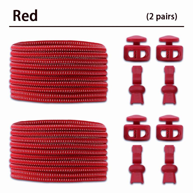 2 Pair round Elastic Shoelaces for Kids & Adults No-Tie Lock Shoelace Sneakers Quick-Lock Shoe Laces Accessory Pack