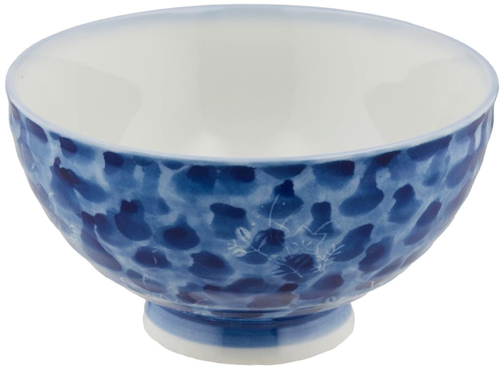 Nishikai Toki Arita Ware Tea Made In 325ml Bowl/Rice Bowl, Large, Ink-Stained, Dark, Japan, 43032,