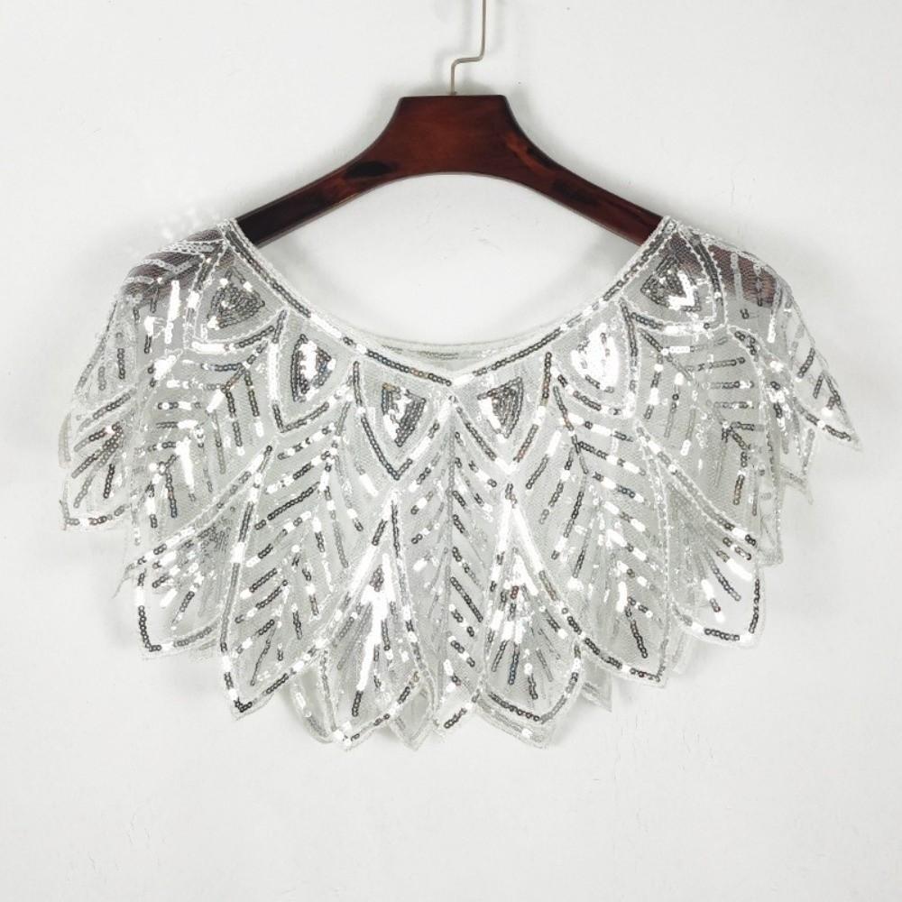 Sleeveless Evening Cape Sparkling Party Shawl Simple Sequins Shawl  Girl
