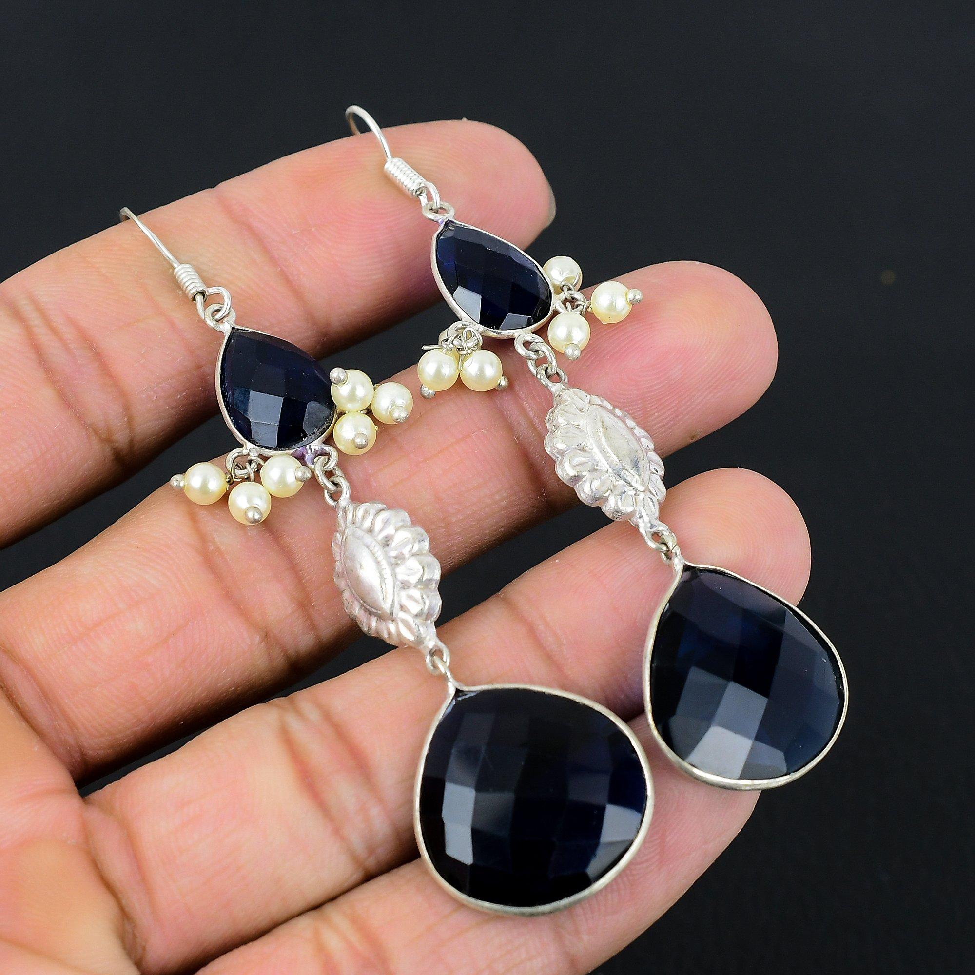 

London Blue Topaz Stone Sterling Silver Anniversary Dangle Drop Earrings Jewelry