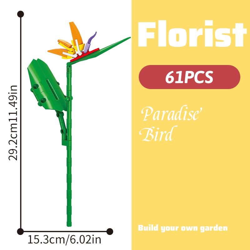 Romantic Eternal Block Flower Bundle Children's Assembly Puzzle Toys Nature Flower Bundle Girl Gifts Festival Gift Toys